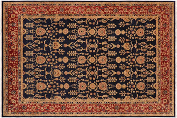 handmade Transitional Kafkaz Chobi Ziegler Blue Red Hand Knotted RECTANGLE 100% WOOL area rug 9 x 12